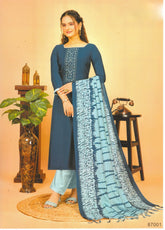 Ambarlyn Roman Silk Salwar Kameez | Embroidered Sequins Work | Ethnic Printed Silk Dupatta